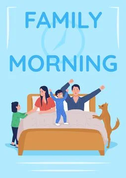 Daily parent routine poster flat vector template Stock Illustration