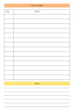 Daily personal planner diary template in classic strict style with multicolor Stock Illustration