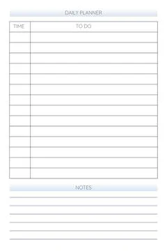 Daily personal planner diary template in classic strict style. Monthly calend Stock Illustration