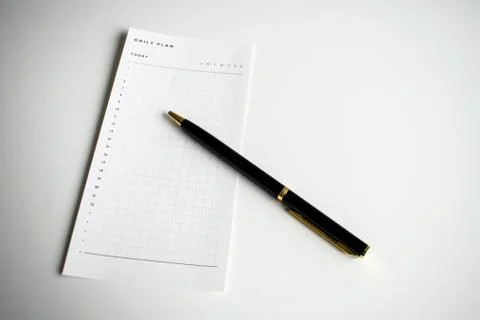 Daily plan to do list with black pen Foto stock