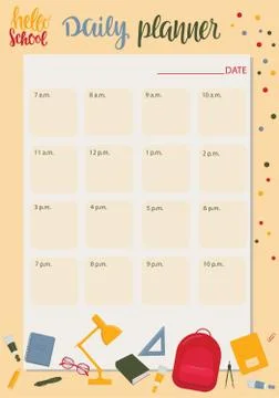Daily planner - back to school collection. Vector stock illustration ready to Stock Illustration