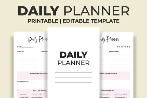 Daily Planner KDP Interior Stock-Illustration