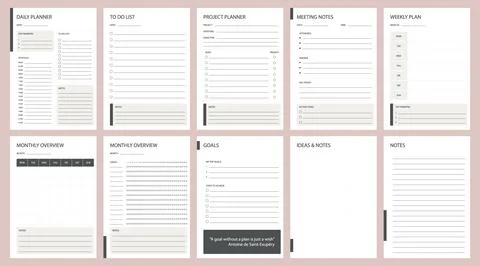 Daily planner template a4. To Do List Planner Page. Stock Illustration