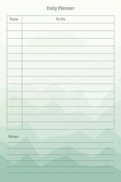 Daily planner template. to do tasks list and notes with column and row lining Stock Illustration