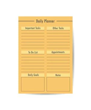 Daily planning, vector illustration design. With orange background Illustrazione stock