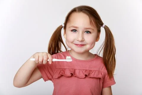 Daily routine of brushing your teeth Stock Photos