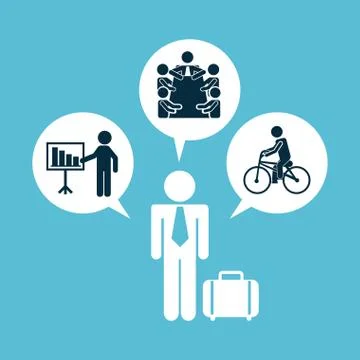Daily routine over blue background, vector illustration Stock Illustration