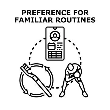 Daily routines preference vector concept illustration Illustration