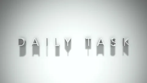 Daily task 3D title animation with shadows on a white background Stock Footage 297383199