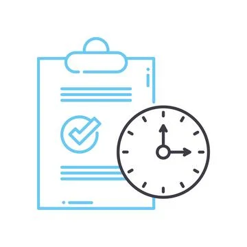 Daily task routine line icon, outline symbol, vector illustration, concept sign Illustrazione stock
