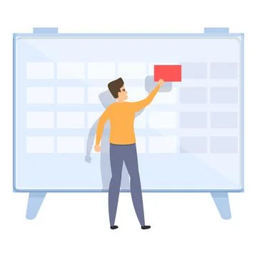 Daily task schedule icon, cartoon style イラスト素材