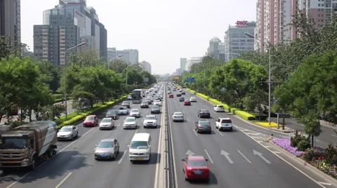 Daily traffic jam on the road Stock Footage 64232499
