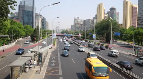Daily traffic jam on the road Stock Footage 64232580