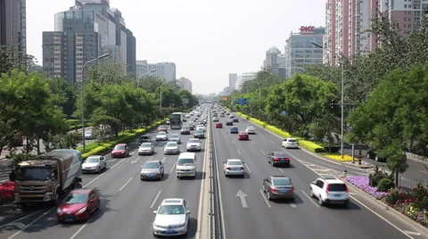 Daily traffic jam on the road Stock Footage 64232585