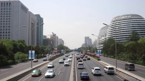 Daily traffic jam on the road Stock Footage 64232589