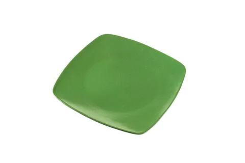 Daily use square green dinner plate Stock Photos