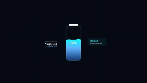 Daily Water Hydration Tracker UI Animation Vídeos de archivo 337702270
