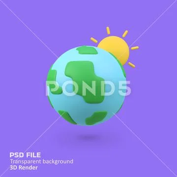 Daily World Time isolated 3d render icon illustration PSD Template