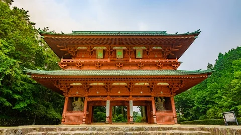 Daimon Gate in Mist, Mount Koyasan, Wakayama, Japan Stock Footage 115820887