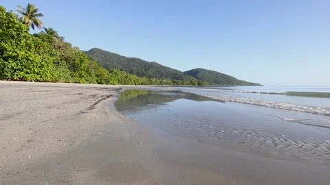 Daintree Queensland Australia waves lapping cape tribulation Stock Footage 148529702