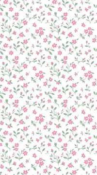Dainty floral pattern spring blooms textile surface design art. Illustrazione stock