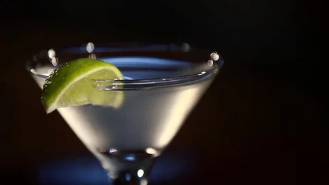 Daiquiri cocktail is on the bar. Stock Footage 80309300