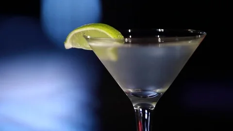 Daiquiri cocktail is on the bar. Stock Footage 80309301