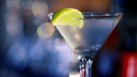 Daiquiri cocktail is on the bar. Stock Footage 80309310