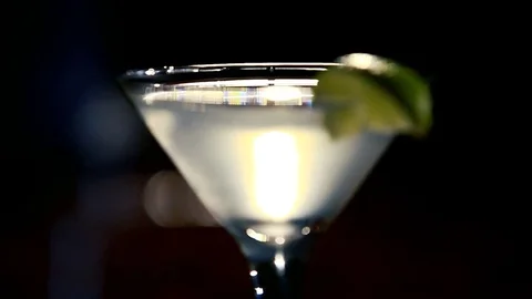 Daiquiri cocktail is on the bar. Stock Footage 80309311
