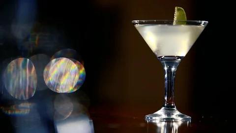 Daiquiri cocktail is on the bar. Stock Footage 80309372