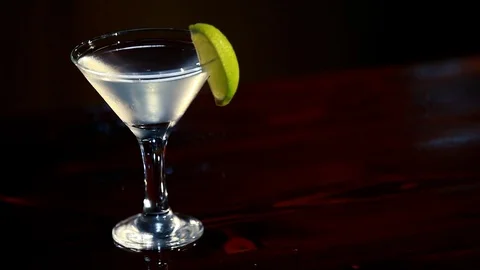 Daiquiri cocktail is on the bar. Stock Footage 80309375