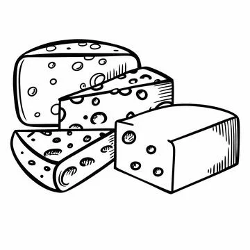 Dairy Cheese Block Flat Vector Illustration Stock Illustration