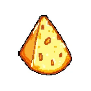 Dairy cheese pixel art vector illustration Stock Illustration