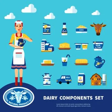 Dairy Components Set イラスト素材