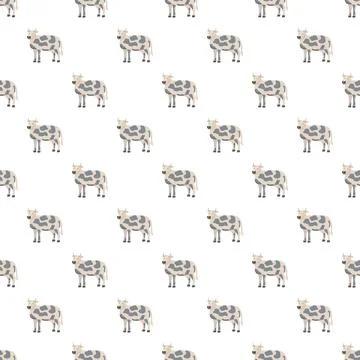 Dairy cow animal pattern illustration for textile print Stock Illustration