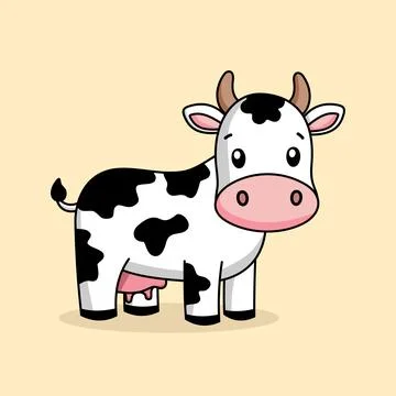Dairy cow cartoon cute vector template Stock Illustration