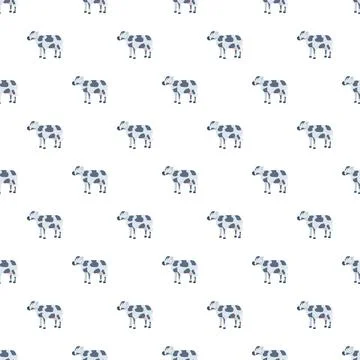 Dairy cow cartoon pattern for milk and farm designs Stock Illustration