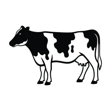 Dairy cow holstein cattle vector icon farm animal illustration Illustrazione stock