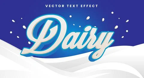 Dairy milk 3d editable text effect 스톡 일러스트