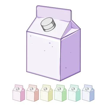 Dairy milk box cartoon vector graphic Stock Illustration