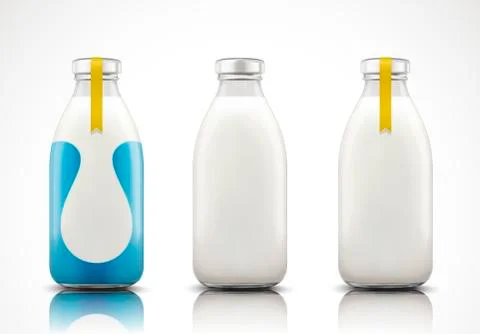 Dairy milk set Stock Illustration