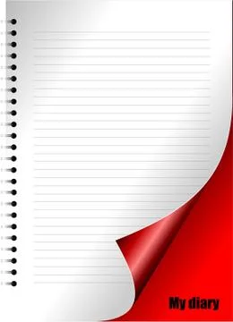 Dairy page with curl corner. Vector illustration Stock Illustration