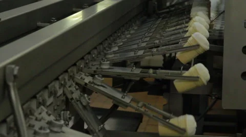 Dairy Plant. Conveyor with Ice-cream Stock Footage 59794457