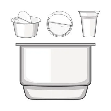 Dairy product container packaging mockup design illustration イラスト素材