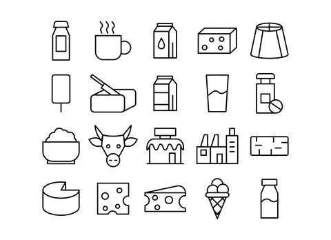 Dairy product line vector icon. Food farm and symbol organic pictogram desi.. Stock Illustration