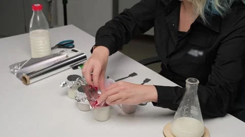 Dairy Product Testing in a Laboratory Stock Footage 306322691