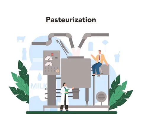 Dairy production industry. Dairy natural products for breakfast. Stock Illustration