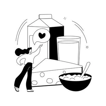 Dairy products abstract concept vector illustration. Stock Illustration