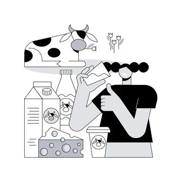Dairy products abstract concept vector illustration. Stock Illustration