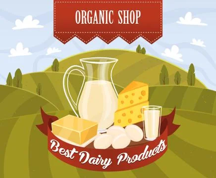 Dairy products vector Stock Illustration